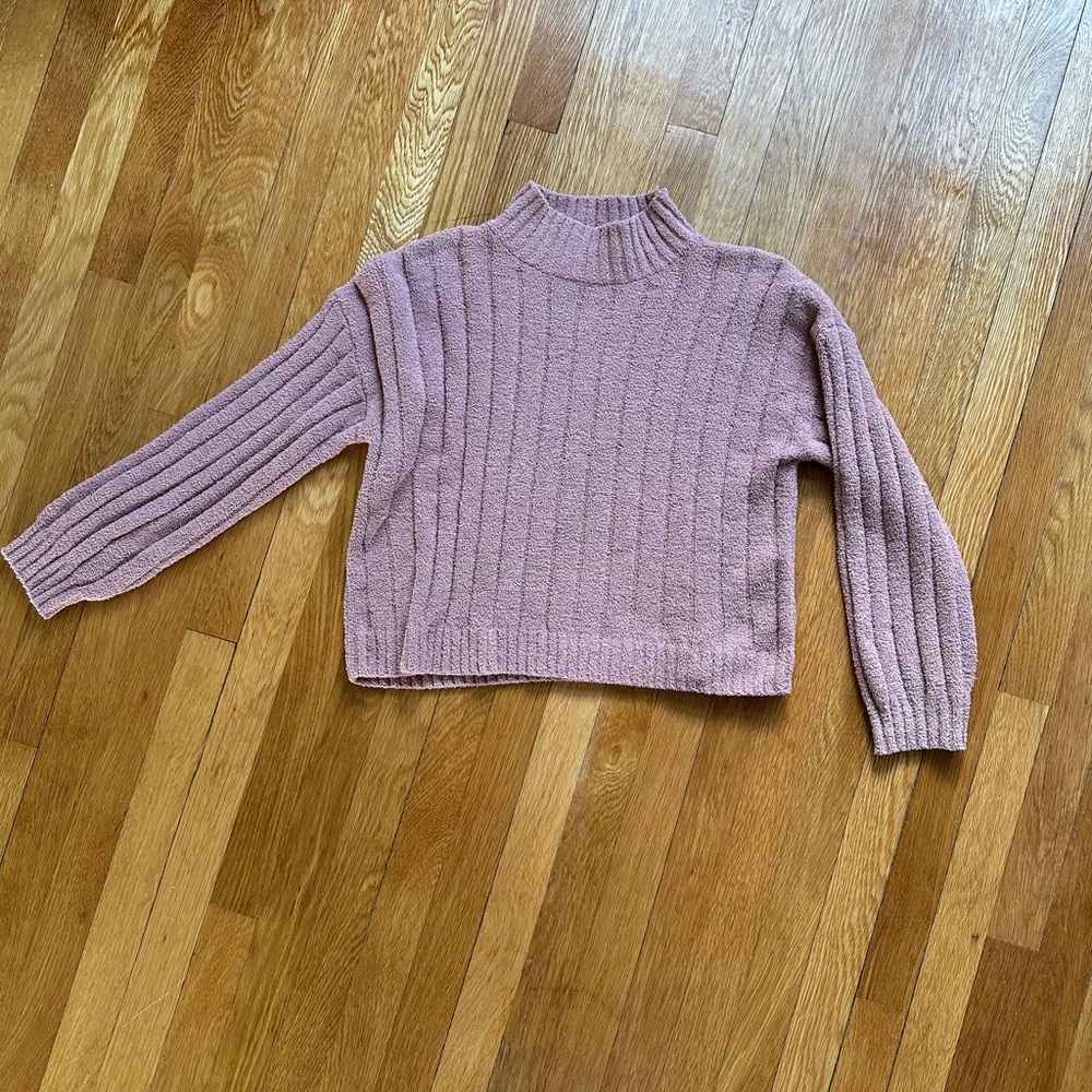 Pink Rose Pink Cowl Turtleneck Sweater